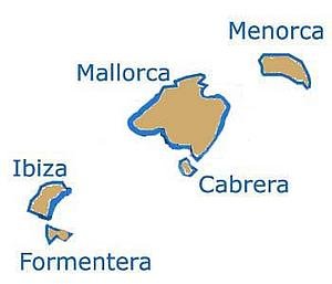 Карта Балеарских островов
