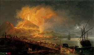 Картина Извержение Везувия художник Пьер Жак Волар 1777